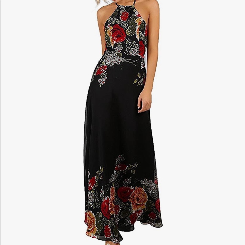 Black Floral Maxi Dress